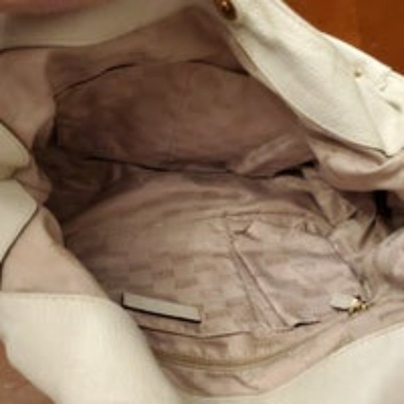 Euc Michael Kors White Leather Shouder Bag Purse - Picture 10 of 10
